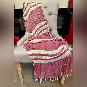 Early 2000’s Red & White Striped Scarf